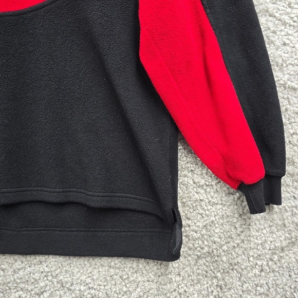 Guess Sweater Mens Medium Black‎ Red Fleece Spellout 1/4 Zip Vintage Y2K - Picture 2 of 13